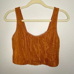 Orange lace corset top